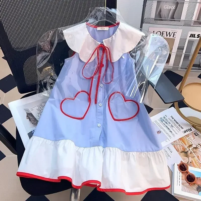 

2024 Baby Girls Summer Dress Cottton Ruffles Bow Girl Kids Birthday Princess Dresses Kids Vestidos Children Clothes 2-14Y