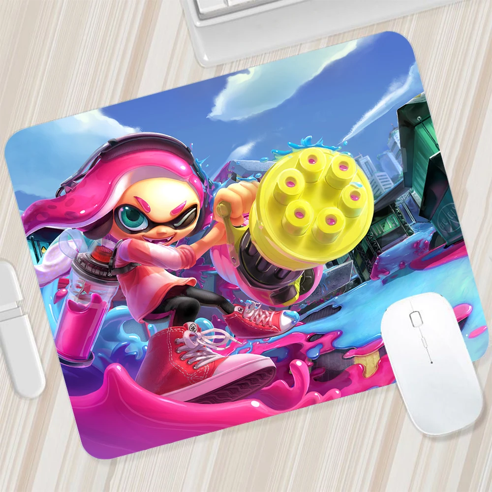 Splatoon 2 Small Mouse Pad Gaming Mousepad PC Gamer Mouse Mat Computer Office Pad Silicone Keyboard Mat Desk Pad Laptop Mausepad