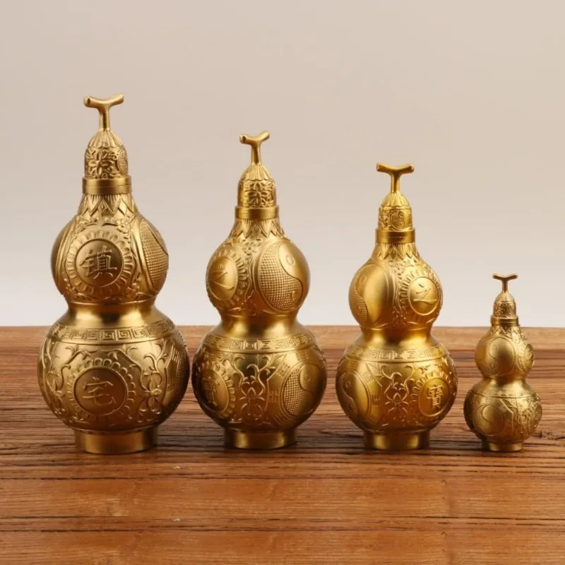 Feng Shui Brass Hu Lu Golden Gourd Hu Lu Bring Good Luck Safty Success