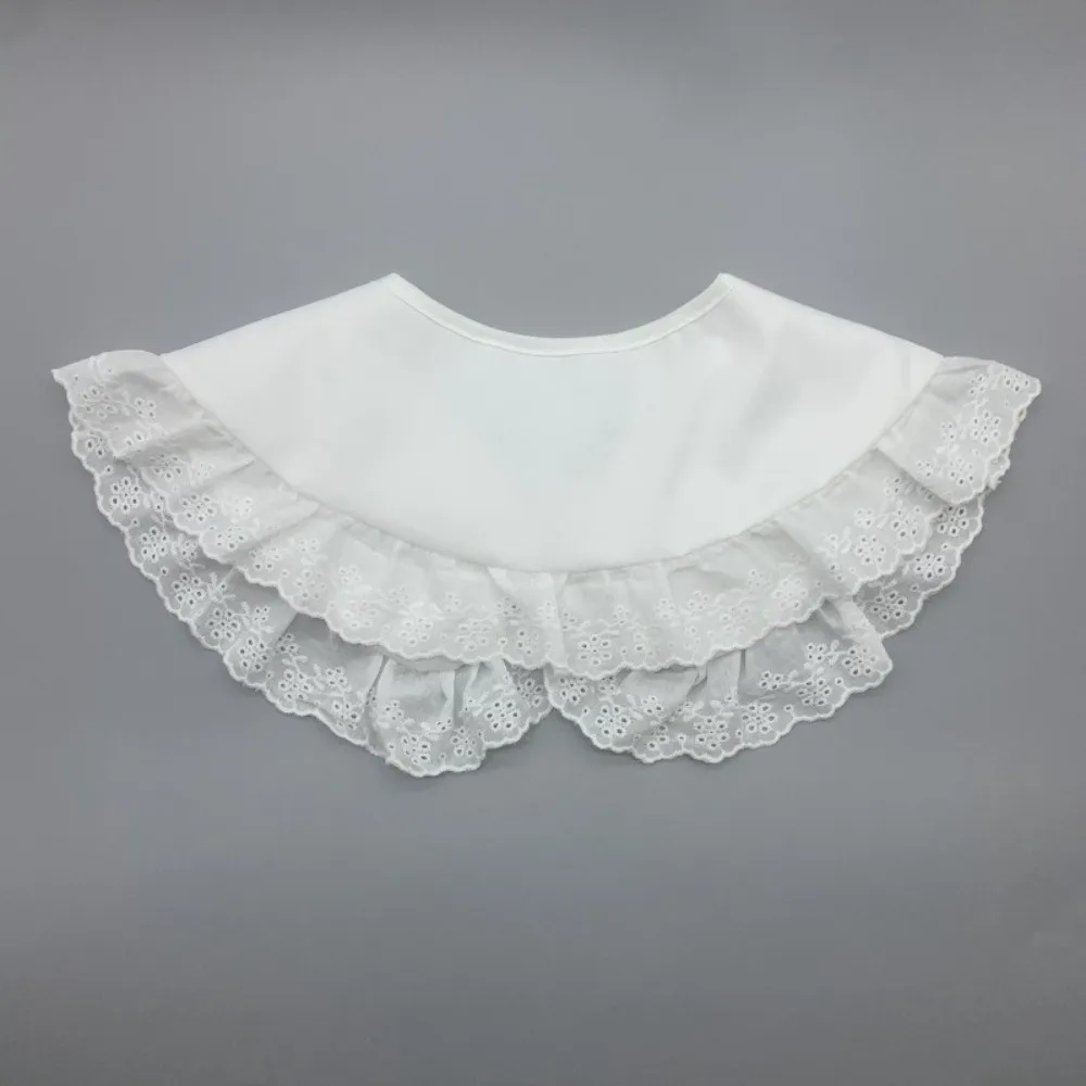 

Fashion White Lace Fake Collar Solid Color Chic Style Detachable False Collar Vintage Casual Female Lapel Design