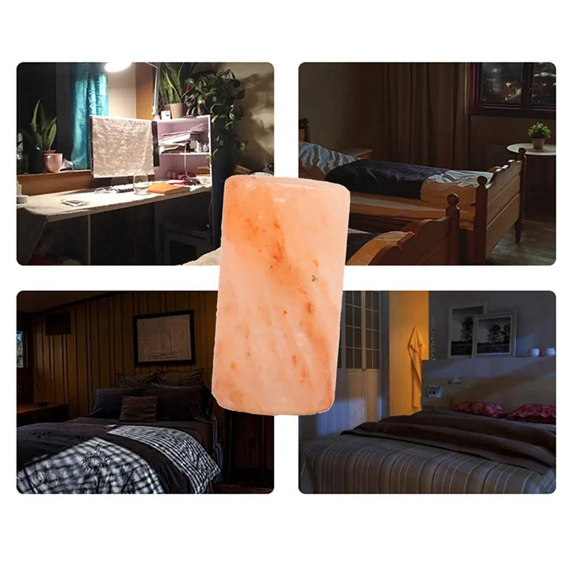 A10Z-Himalayas Crystal Salt Lamp LED Warm Night Light Air Purifier Decorative Bedside Table Lamp Ornament EU