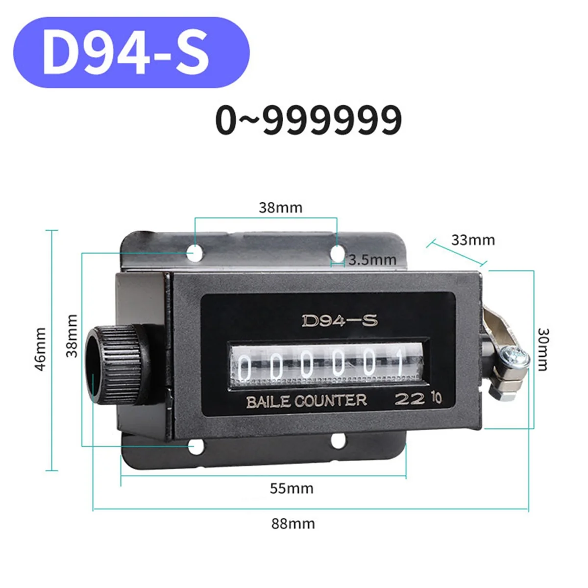 Mini 6 - Digit Hand Tally Click Timer Digital Counter Ranging from 0 - 99999 (D94 - S) -Y18A