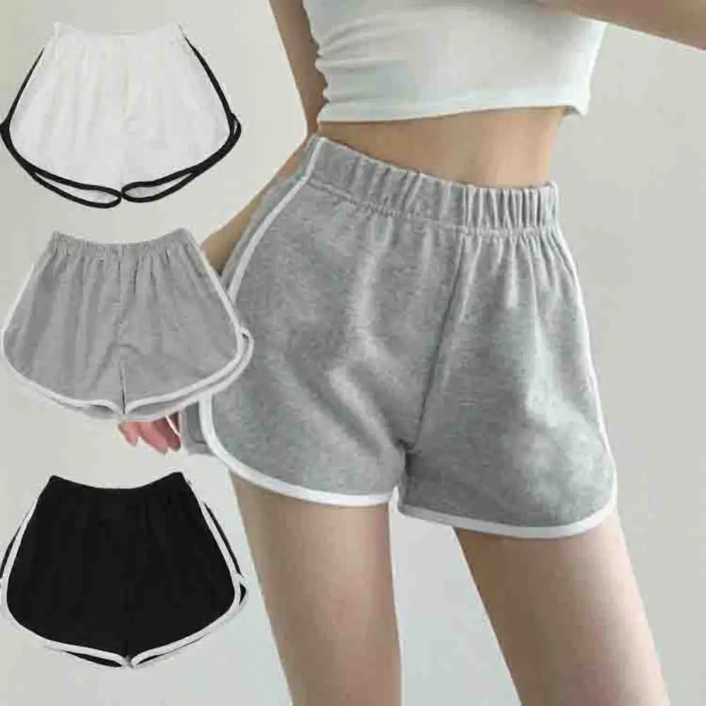 

Elastic High Waist Wide Leg Shorts Loose Fitness Yoga Shorts for Women Casual Ins Style Mini Short Pants Girl