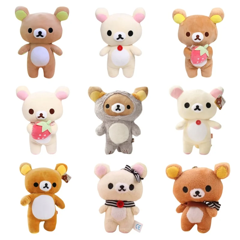 Lovely Strawberry Rilakkuma Plush Toys Kawaii Anime Bear Rilakkuma Stuffed Doll Teddy Bears Peluche Couple Gifts Kid's Xmas Gift