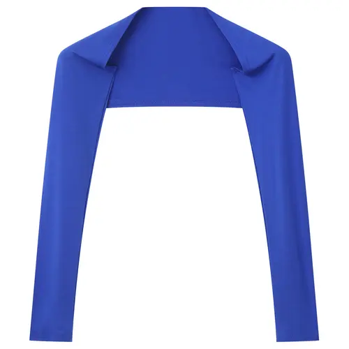 Men Open Front Half Crop Top Solid Long Sleeve Cardigan Bolero Shrug Tops Muscle Arm Sleeves Workout Sports Gym Tops Clubwear - Image 5