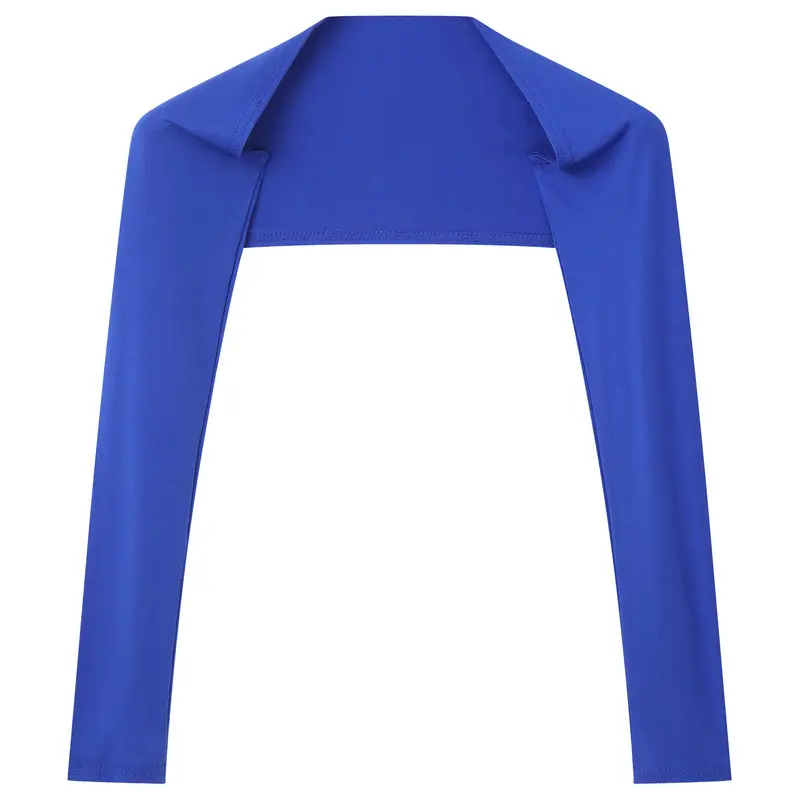 Men Open Front Half Crop Top Solid Long Sleeve Cardigan Bolero Shrug Tops Muscle Arm Sleeves Workout Sports Gym Tops Clubwear - Image 5