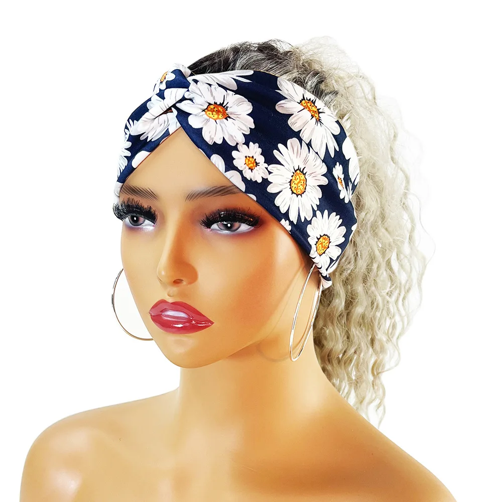 New Women Printed knot turban Indian Muslim Headwraps Chemo Cap Hijab Beanie Bonnet Head Wrap Bandanas Hair Loss Headscarf