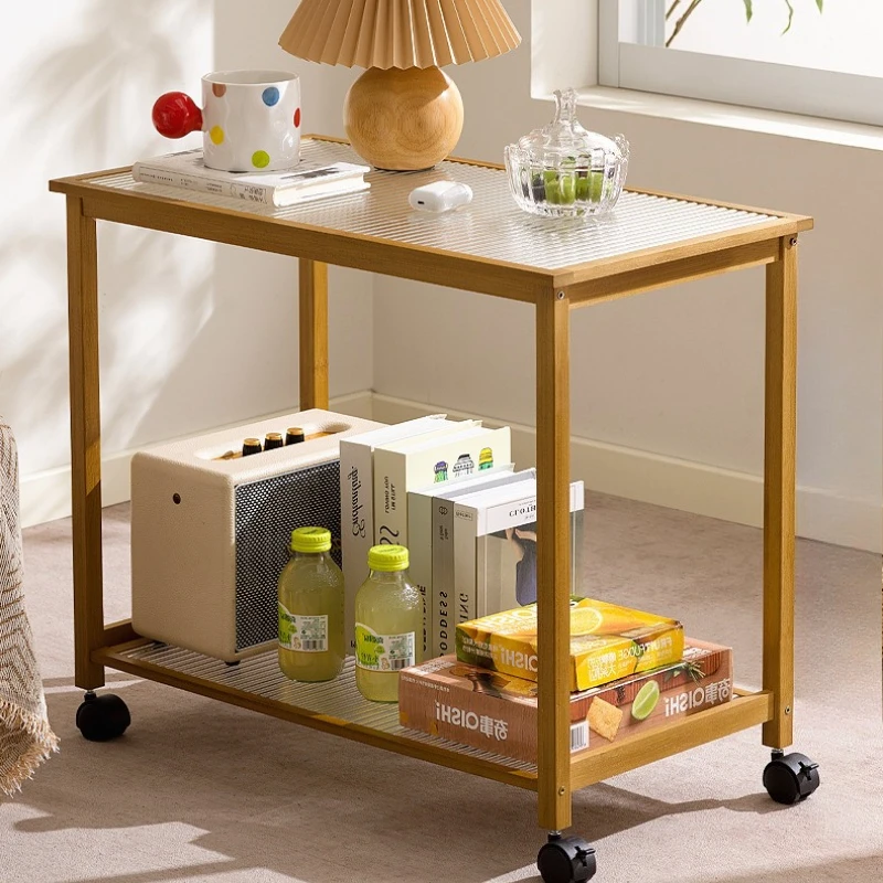

Firm Nanzhu edge small apartment corner sofa modern living room glass storage bedside table mini table