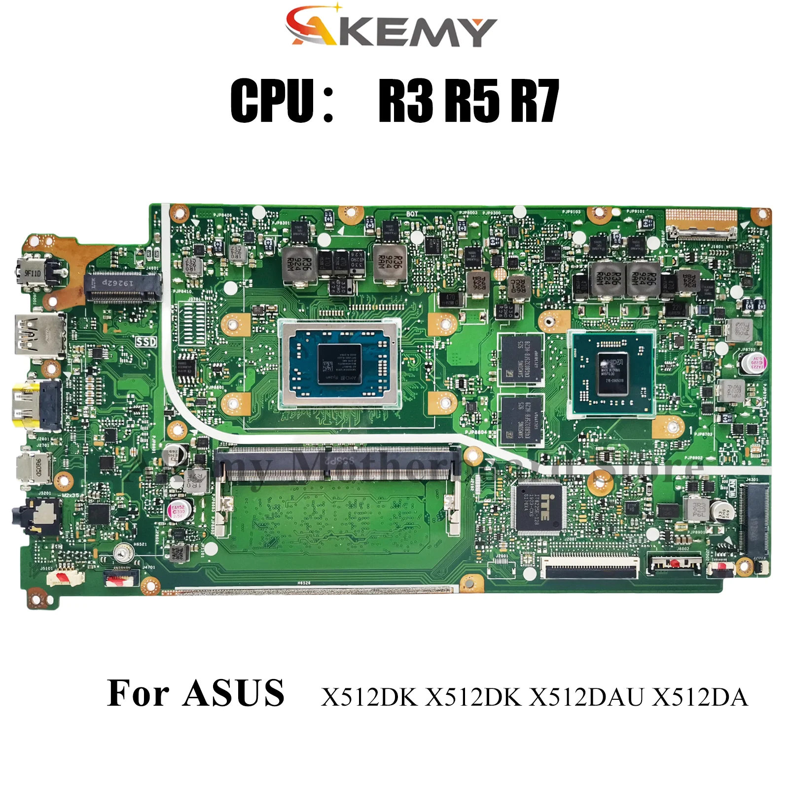 

X512DK Laptop Motherboard For ASUS VivoBook F512D X512DK X512DAU M5050D V5000d X512D X512DAP M512D Mainboard With R3 R5 R7 CPU
