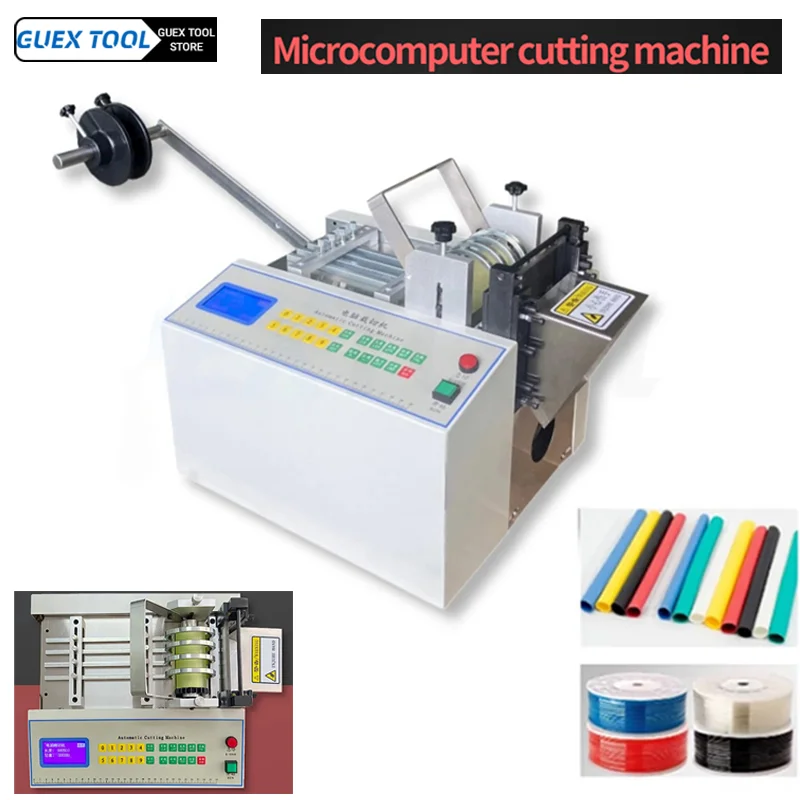 Hot Automatic Cutting Tube Machine 11v-230v PE PU PVC Heat Shrink Sleeve Shrinking Tube Cutter 0-100MM Tape Belt Cold Cutting