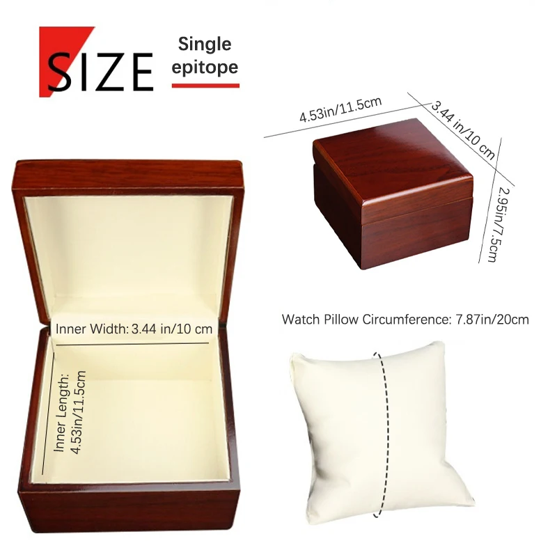 1Pc Fashion Wooden Watch Box with Display Pillow Case Holder Organizer Watches Display Box Bracelet Jewelry Boxes Storage