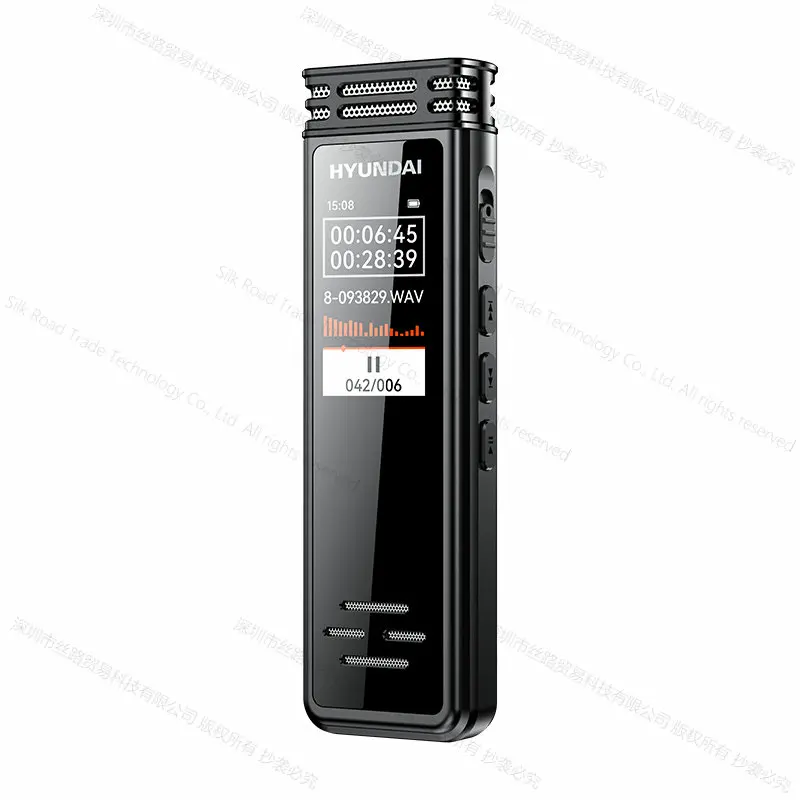 Hyundal E388 Professional Dictaphone Clip HD Stereo Noise Reduction Voice-Activated Dual Mic Recorder Line-in Timed recording