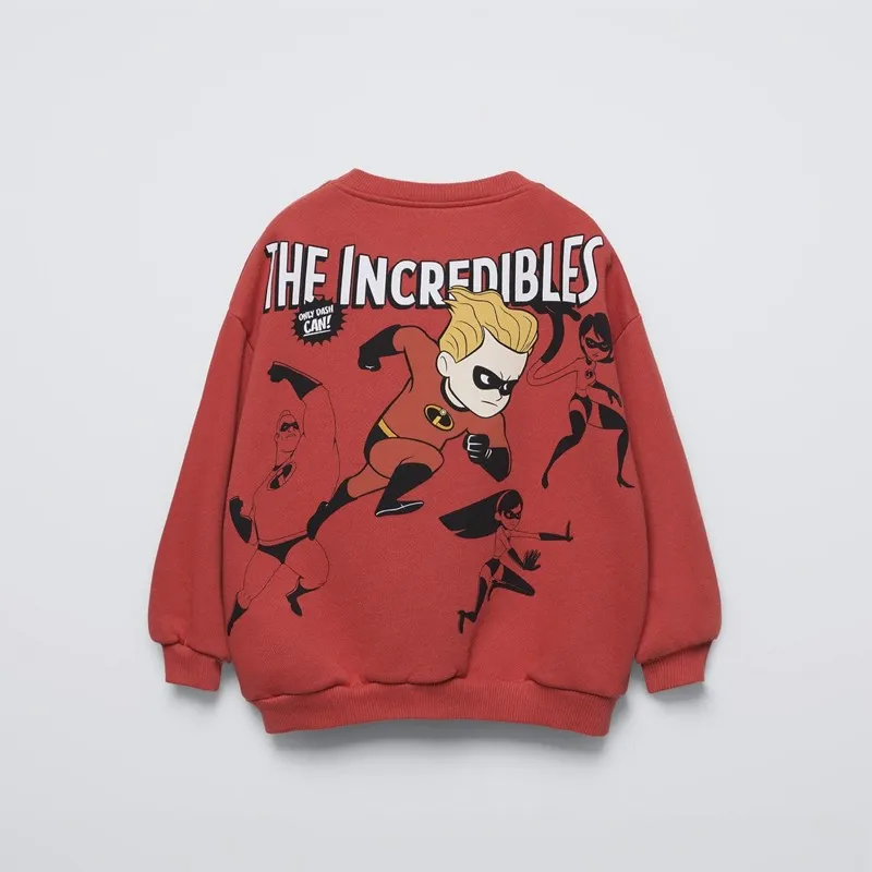 Disney Autumn New Costume 0-6Age Boys Crewneck Sweatshirt Outdoor Wear Cartoon Printed Tops Fashion Casual Children Clothes