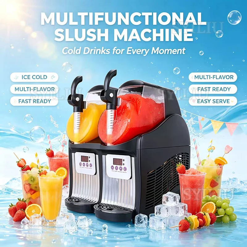 Slushie Machine, No Ice Needed,Slushy Machine For Home With Self-Cleaning Function, Professional Frozen Drink Make