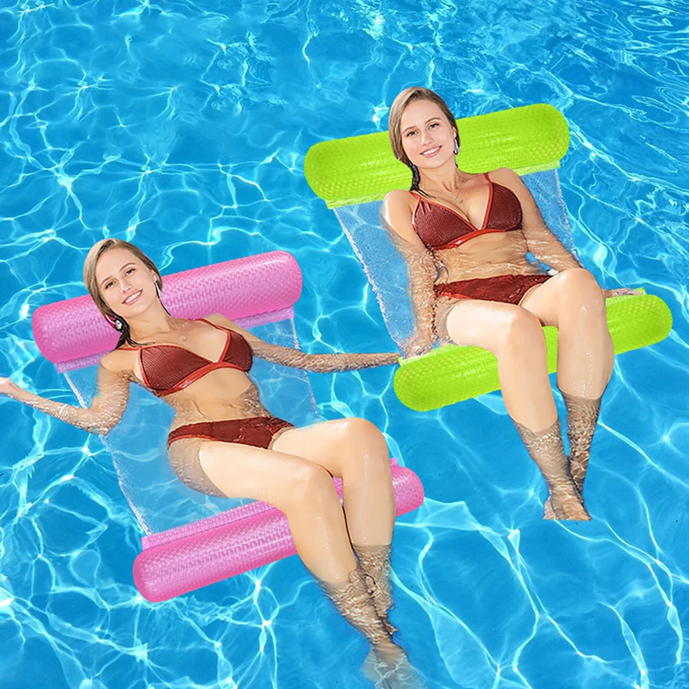 أرجوحة مائية قابلة للنفخ بأنبوبين، سرير عائم لحفلات حمام السباحة/الشاطئ/الحديقة المائية، مرتبة هوائية محمولة للبالغين سهلة الحمل #2