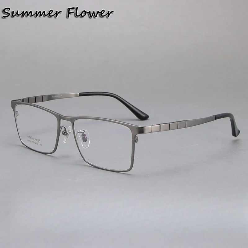 

55mm Gentlemen Glasses High End Titanium Flexible Frame Optical Myopia Eyewear Titanium Spectacle Man Wide Gafas for Male
