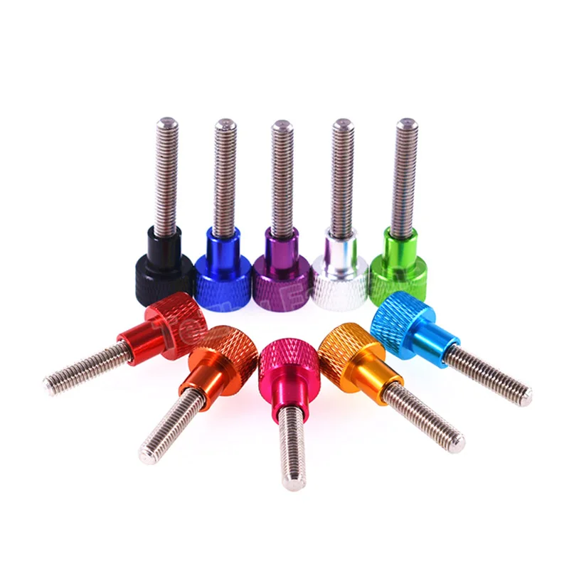 1PCS Color Thumb Screw M4*5 6 7 8 10 12 14 16 - 100mm Aluminum Alloy and Stainless Steel Hand Tighten Bolt with Steps Anodizing