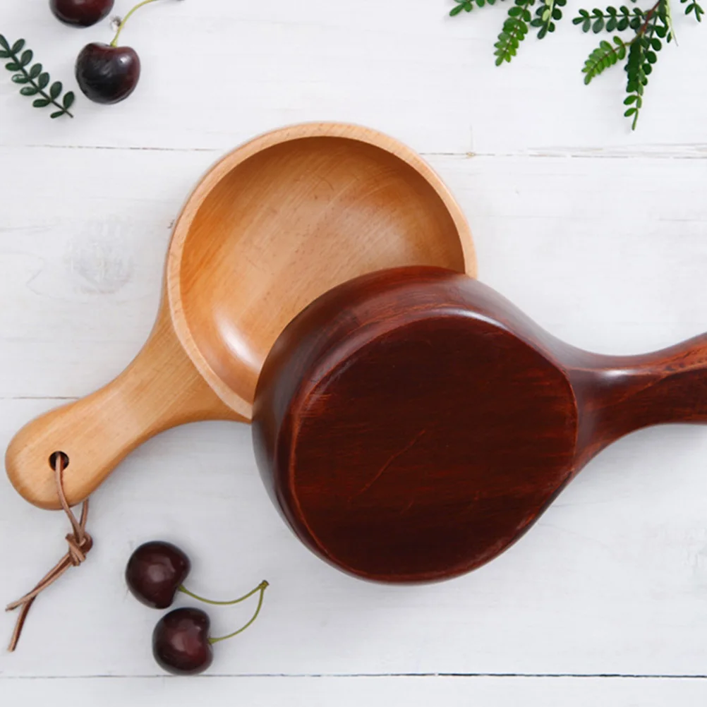 

Large Size MultiFunctional Soup Rice Wooden Wood Soup Scoop Shaped Bowl Pickle Beech Pickle Bowl Serving Kitchen Decor