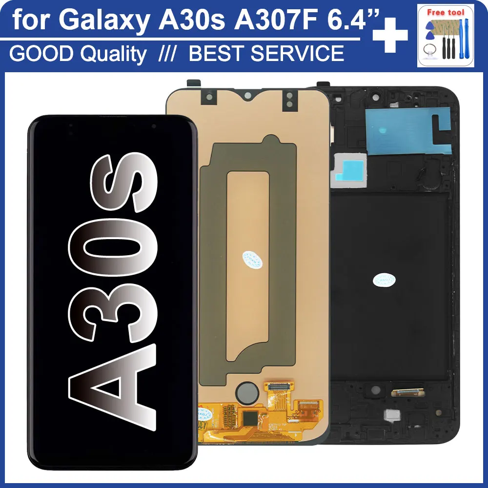 

New AMOLED LCD for Samsung Galaxy A30S Screen Display Touch Screen Digitizer Replacement for Samsung A30s LCD A307 A307F Display