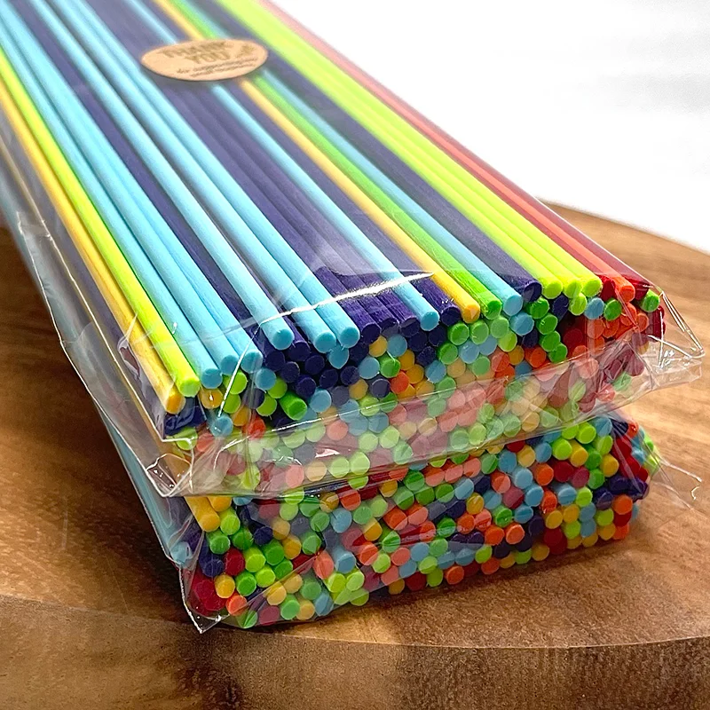 100pcs 22x3mm Rainbow Fiber Reed Diffuser Sticks, 7 Color Mixed No-Flame Aromatherapy Long-Lasting Scented Reeds, For Home Decor