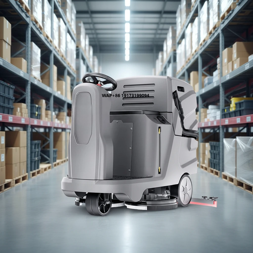 

ARES710 Electric Rechargeable Industrial Floor Scrubber Machine 24V100Ah Battery 660mm Cleaning Width for Supermarket