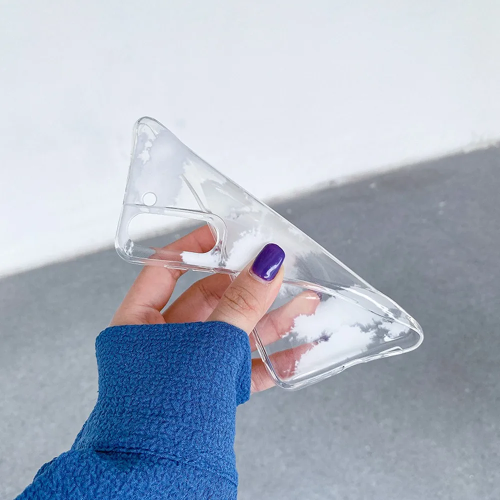 Fashion Star Space Cloud Klare Handyhülle für Samsung Galaxy S24 S23 Plus S22 Ultra Transparente stoßfeste Softcover