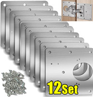 Cabinet Hinge Repair Plate Kit Kitchen Cupboard Door Hinge Mounting Plate With Holes Flat Fixing Brace Brackets Household Tools