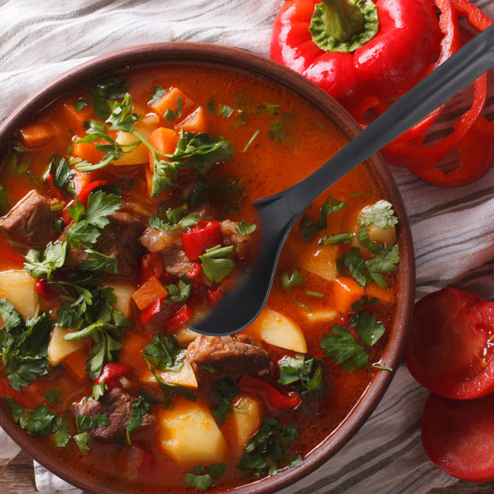 

2Pcs Long Handle Soup Spoon Premium Eco Friendly Kitchen Utensils Mixing Serving Hot Pot Rice Spoon Kitchen Cutlery