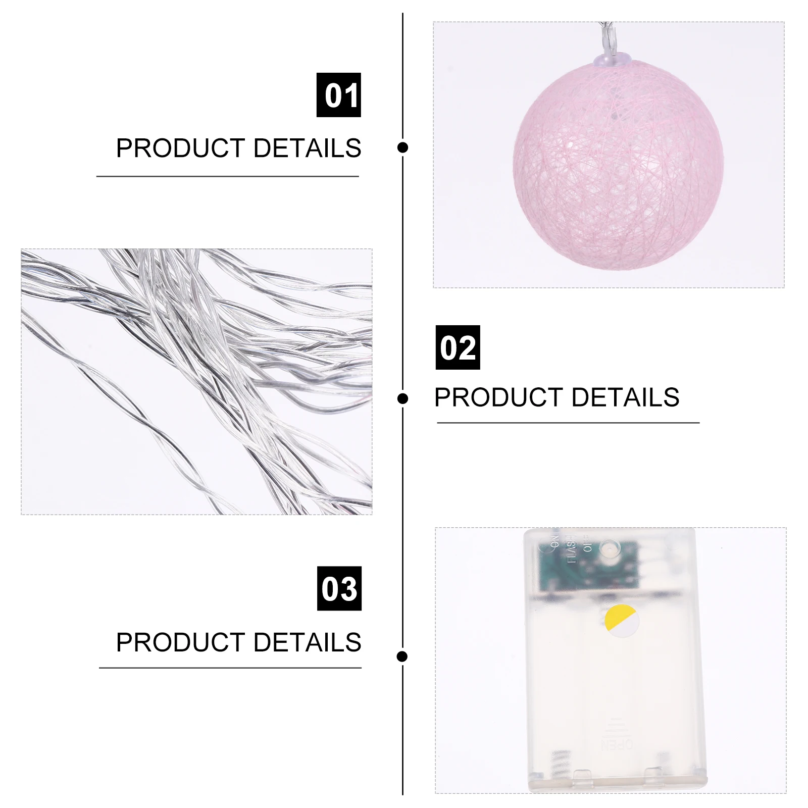 1 مجموعة LED خيط القطن الكرة سلسلة أضواء 20 المصابيح الزخرفية الملونة مهرجان مصابيح حفل زفاف غرفة نوم الذكرى الإضاءة