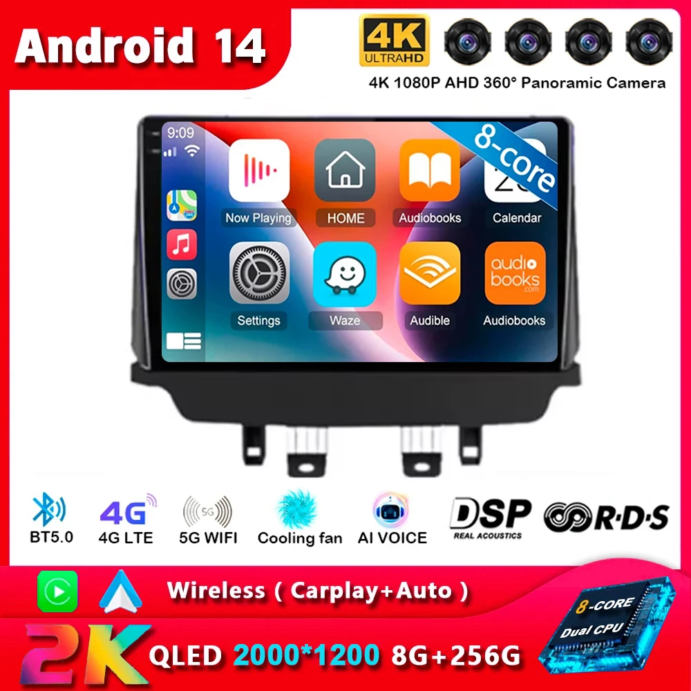

Автомобильная Мультимедийная система, Android 14 Carplay, Wi-Fi + 4G, для Mazda CX-3 CX3, Mazda 2 DK 2014-2021, GPS, стерео, 2din