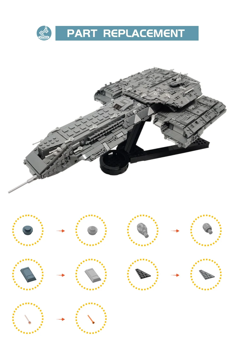 MOC-136473 Stargate BC-304 Daedalus Deep Space Carrier-class Battle Cruiser Model Building Blocks Kit Toy Birthday Children Gift