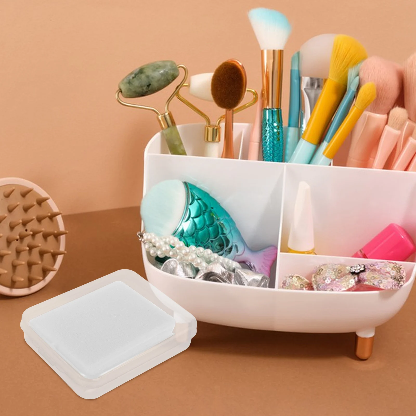 80pcs Silk Makeup Facial Eye Remover Wipes Disposable Thin Lint-Free Soft Rounds For Toner Face Cleansing Dry Cotton Facial Dry