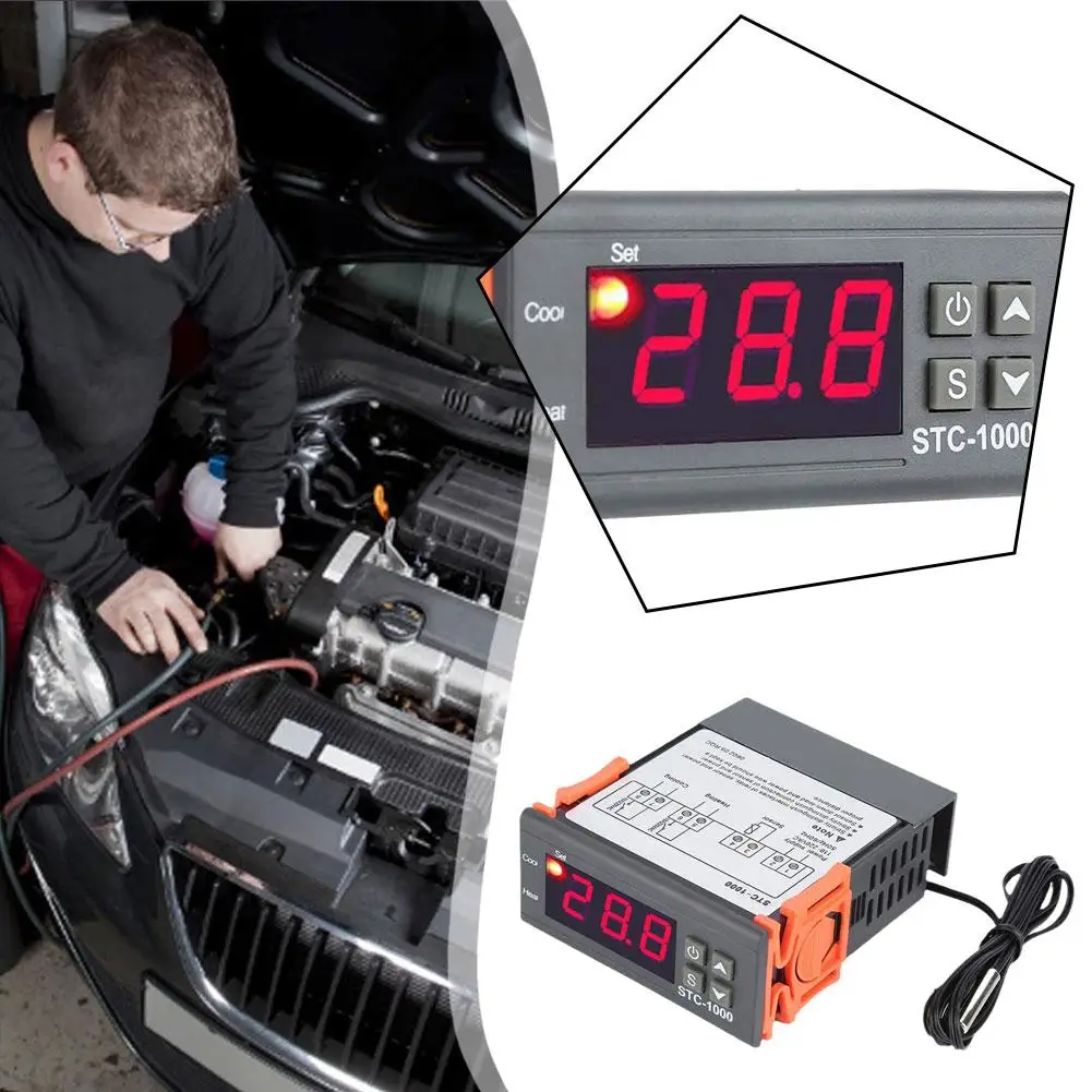 STC-1000 STC 1000 LED termostato Digital para incubadora controlador de temperatura termorregulador relé calefacción refrigeración 12V 24V H7Q1