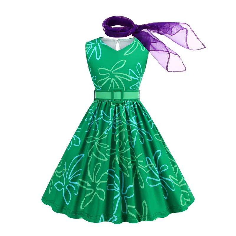Inside Out Sadness Dress Girls Halloween Joy Cosplay Costume Children Cartoon Movie Role Play Print Frock Kid Fantasy Party Gown view 2