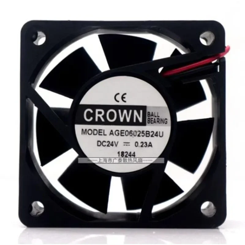 

New Fan For CROWN AGE06025B24U 24V 0.23A 6025 Inverter Cooling Fan 60*60*25MM