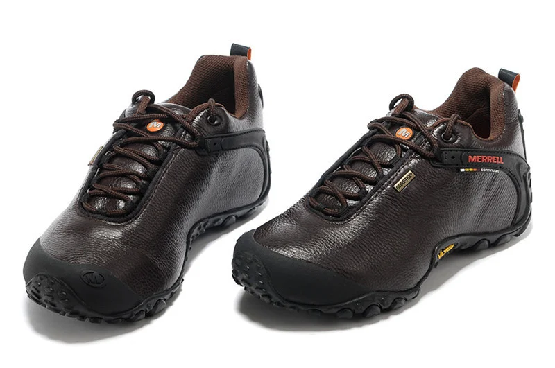 Merrell oryginalny odkryty mężczyźni kobiety prawdziwej skóry Camping sportowe obuwie turystyczne czarny Unisex alpinista wspinaczka trampki 36-46