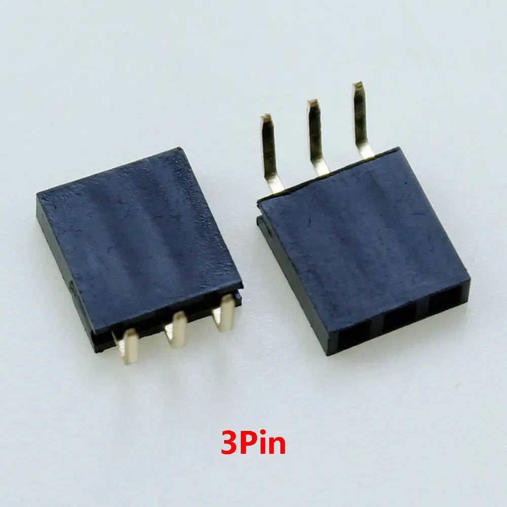 10 Uds. Conector hembra doblado de 90 grados de una sola fila paso 2,54mm 1*2P 3P 4P 5P 6P 7P 8P 9P 10P 20P 40Pin