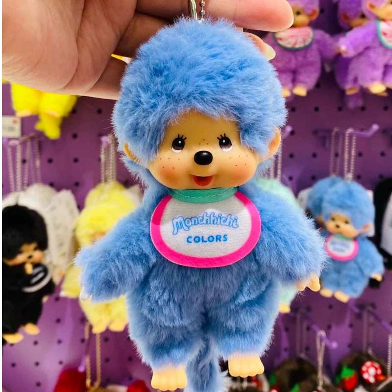 بقعة حقيقية Monchichi معكرون اللون أبيض وأسود بني تحولت لطيف ألعاب من القطيفة تمثال حقيبة يد المفاتيح هدايا عيد #4