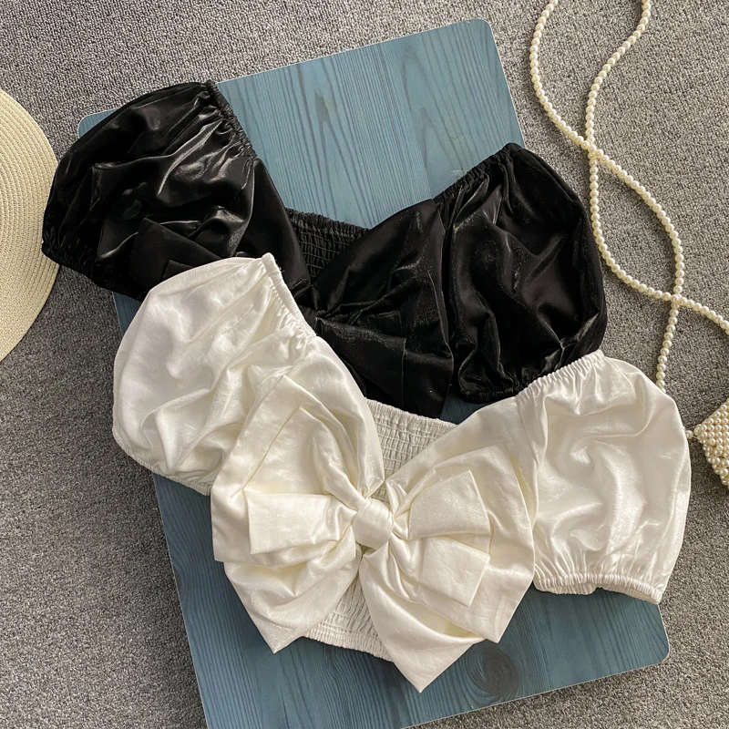 

Summer ort Bubble Sve irt Women's V-Ne Front Knot High Waist Young Looking Top Belly Button Exposure Fai...