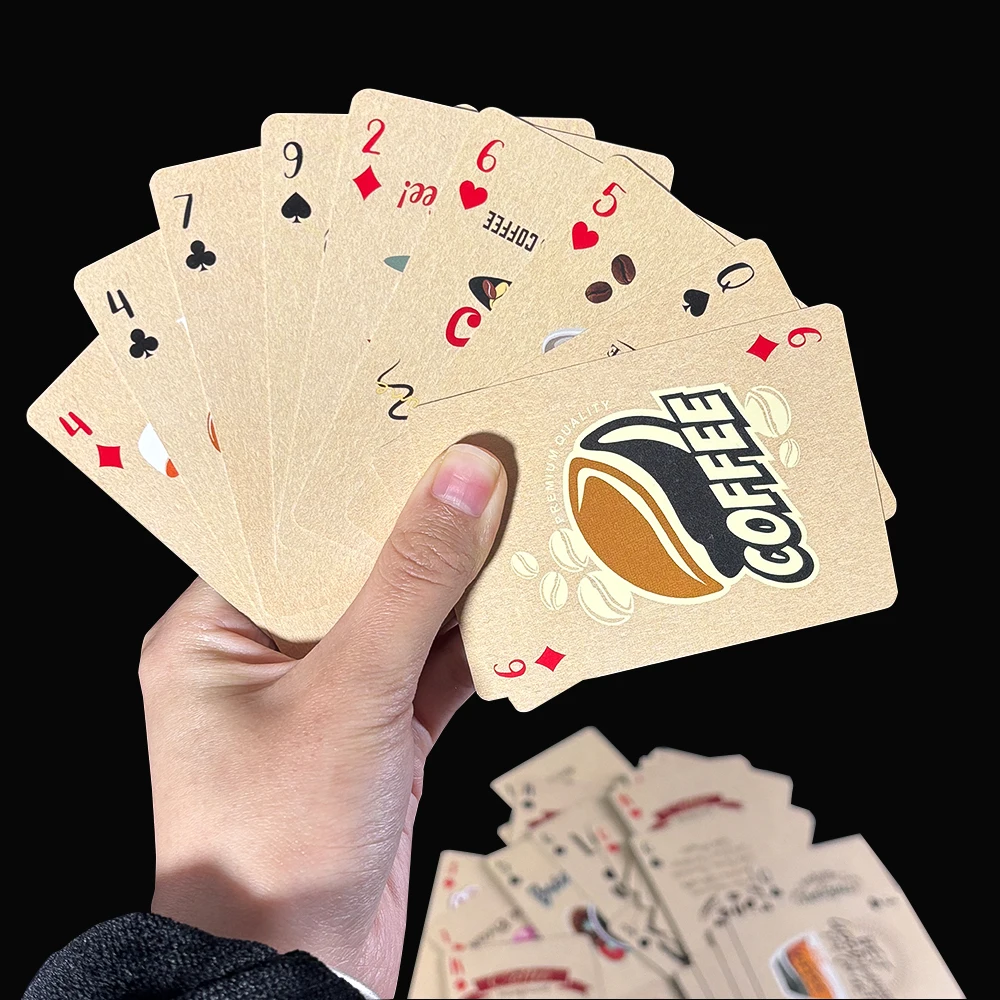 Coffee Paper Playing Cards Classic Vintage Poker Deck of Cards All Different Suit Family Gatherings, Parties and Other Occasion