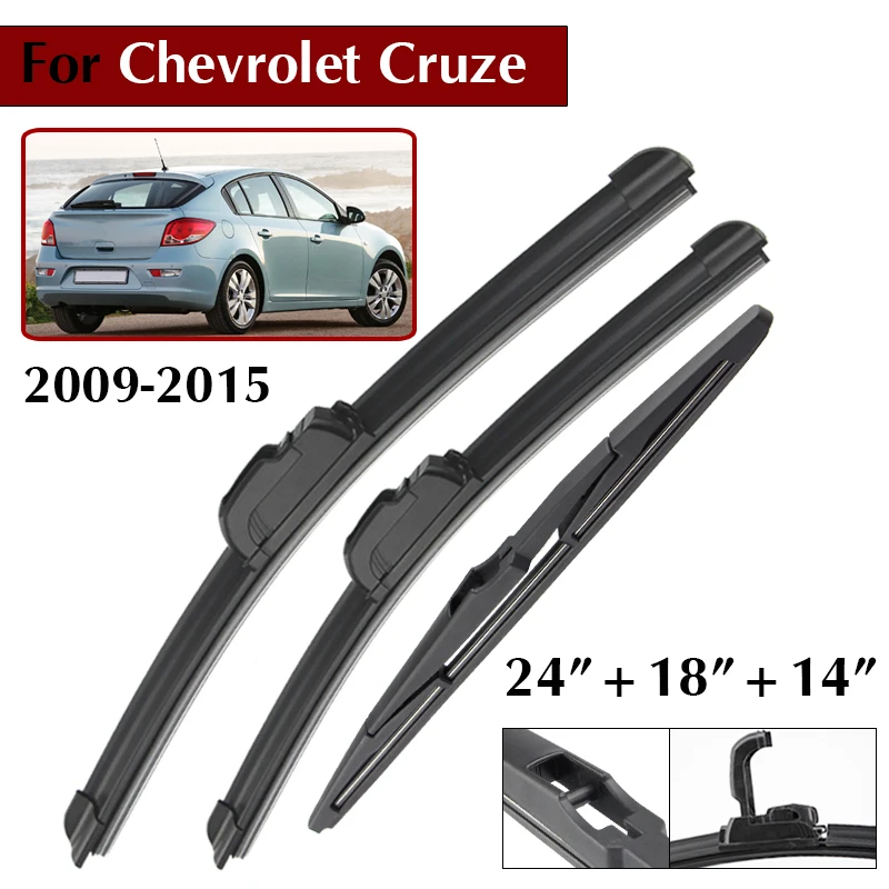 

24"+18"+14" Front & Rear Wiper Blades Set For Chevrolet Cruze J300 2009-2015 Windshield Windscreen Window Car Brushes