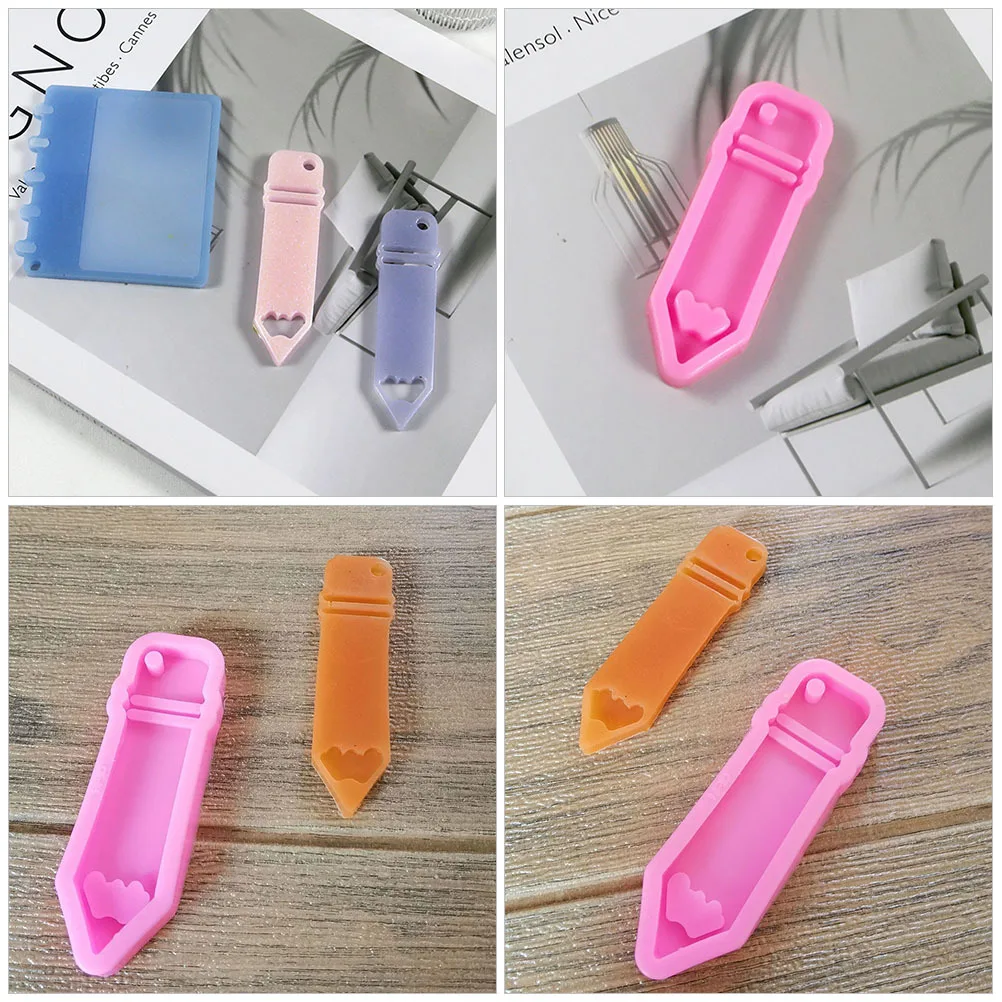 

4pcs Pencil Shaped Silicone Mold for Jewelry Making Keychain Pendant Crafts DIY Nonstick Easy to Use Clean Casting Mold