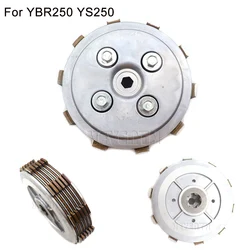 YBR 250 Motorcycle Engine Clutch Assembly Disc Plate For Yamaha YBR250 YS250 JYM250 XTZ250 Fazer Friction Plates Kit Steel Plate