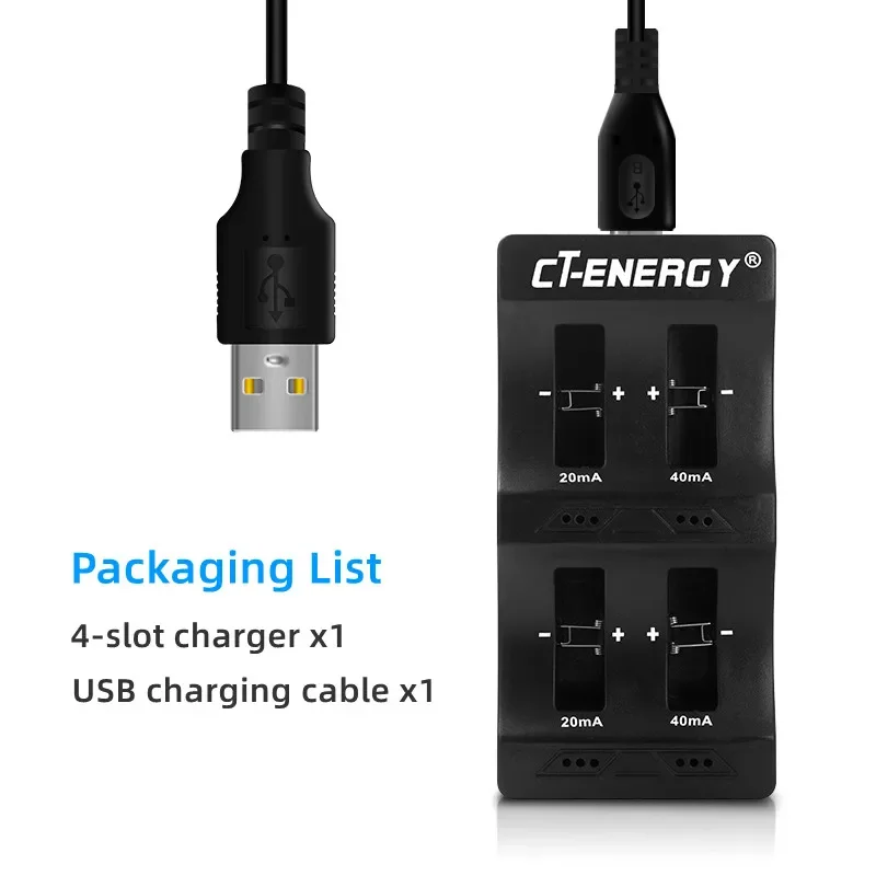 New Lithium Button Battery Charger For 2032 LIR220 LIR1632 LIR2032 LIR2025 LIR2016 LIR2450 LIR2477 Smart 3.6V USB 4 Slot Charger