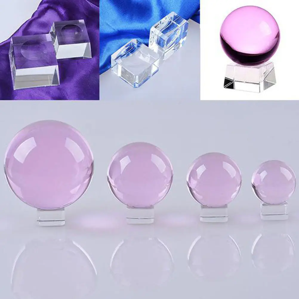 Crystal Square Stand Base Natural Groove Size 2.5x2.5x1.5cm Display Holder Bedroom Living Room Decoration Perfect Gift for Lover