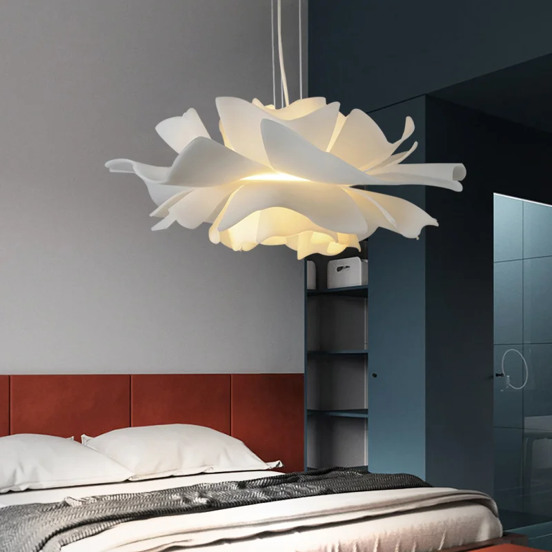 Plafonnier LED en Acrylique Blanc en Forme de Fleur, Luminaire Décoratif de Plafond, Design Nordique, Idéal pour un Salon, une Chambre à Coucher, une Salle à Manger ou une Cuisine