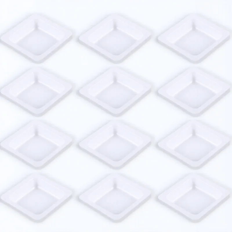 

50pcs Square Boat 7Ml Food Safe Anti-Static Plastic Weighing Dish Weighing Tray For Liquids Solids Powders Teaching