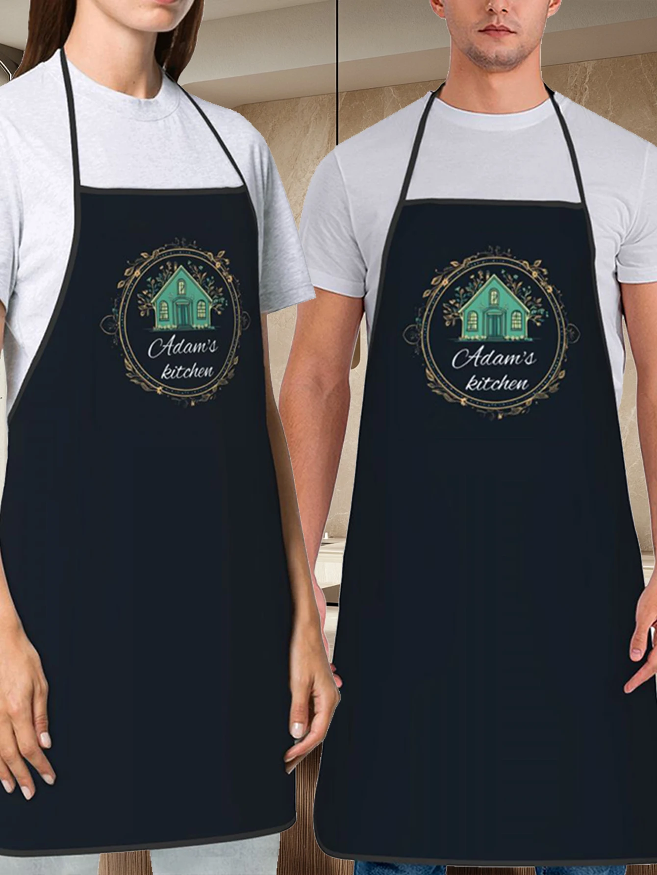 مخصص طباعة النص الرجال المطبخ المئزر التوقيع مآزر المطبخ المنزل الخبز الملابس عيد ميلاد سعيد #4