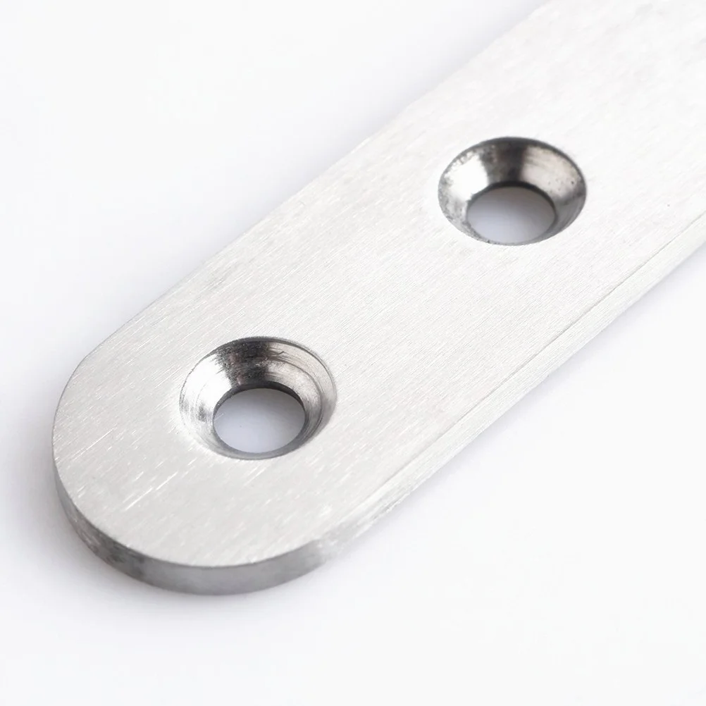 

10Pcs Stainless Steel Flat Repair Plate 95mmx20mmx2.5mm Furniture Fixing Plate 4 Holes for Table Desk Bedframe Reinforce Mending