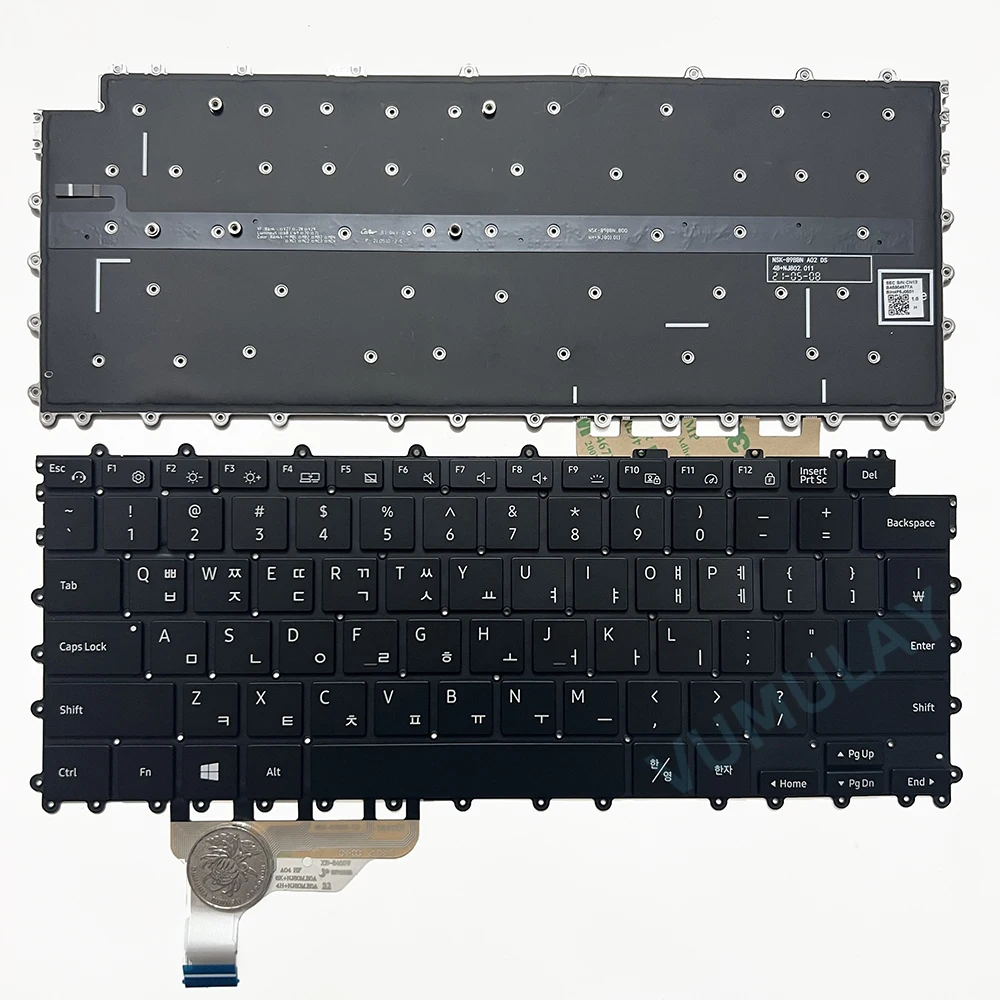 Korean/US Backlit Keyboard for Samsung Galaxy Book2 Pro 930QDB NP930QDB 935QDB NP935QDB NP930QED 930QED CN13 BA5904577